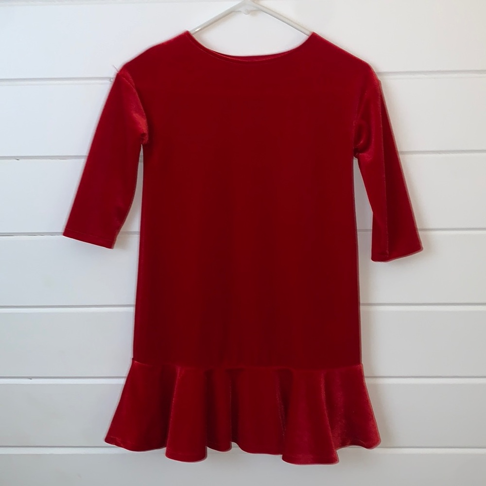 Land’s End girls red ruffled holiday dress